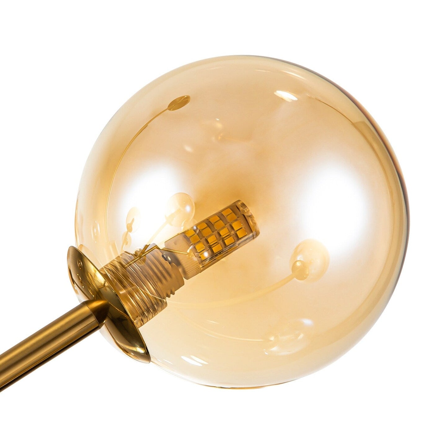 Luminaire à 15 lumières, style moderne, en forme de sputnik, pour îlot de cuisine, avec branches et globes de verre en forme de bulles.