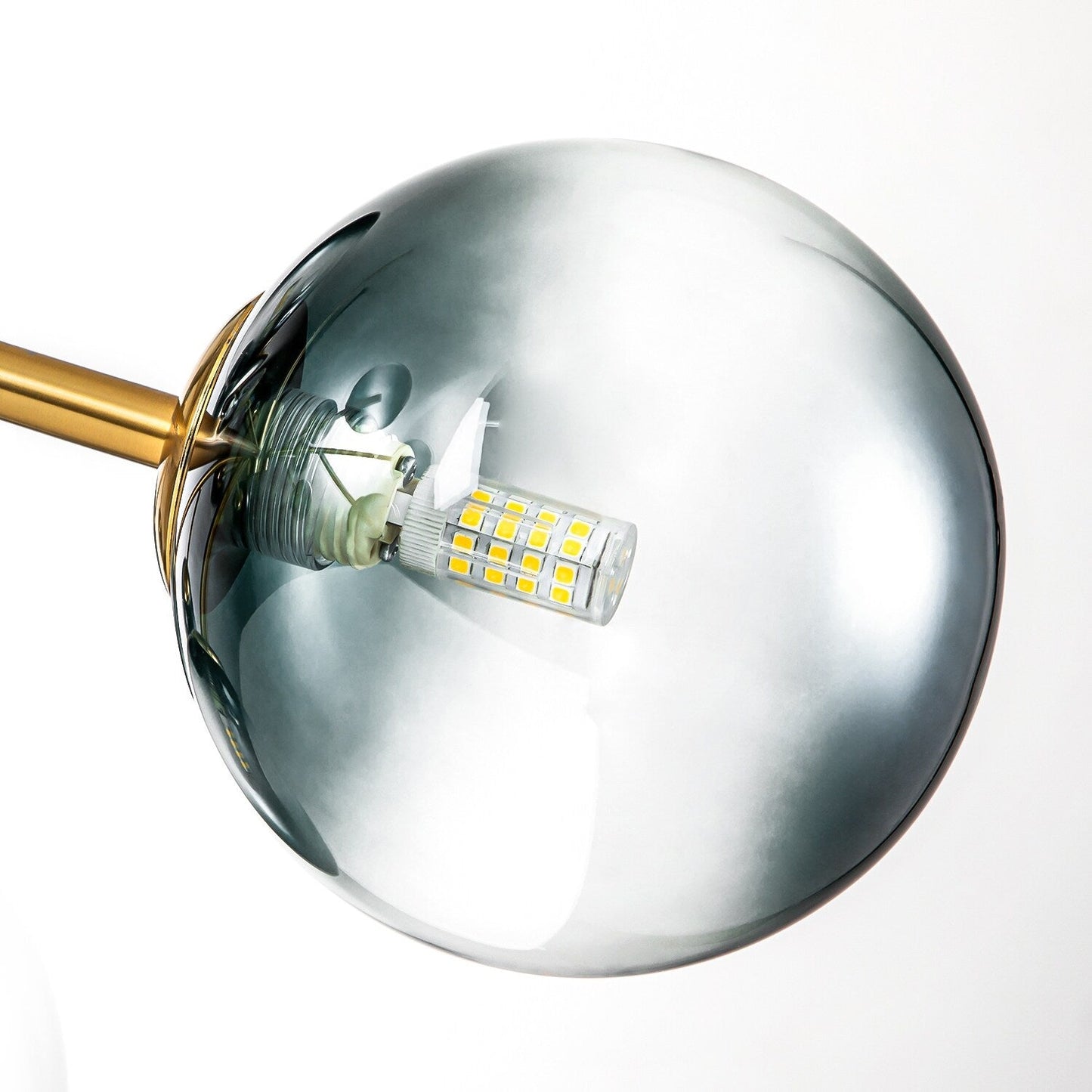 Luminaire à 15 lumières, style moderne, en forme de sputnik, pour îlot de cuisine, avec branches et globes de verre en forme de bulles.