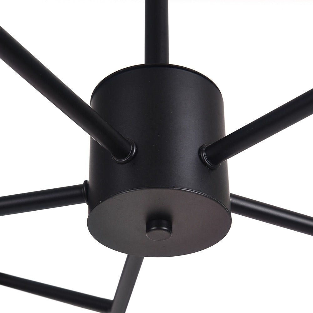 Luminaire à 15 lumières, style moderne, en forme de sputnik, pour îlot de cuisine, avec branches et globes de verre en forme de bulles.