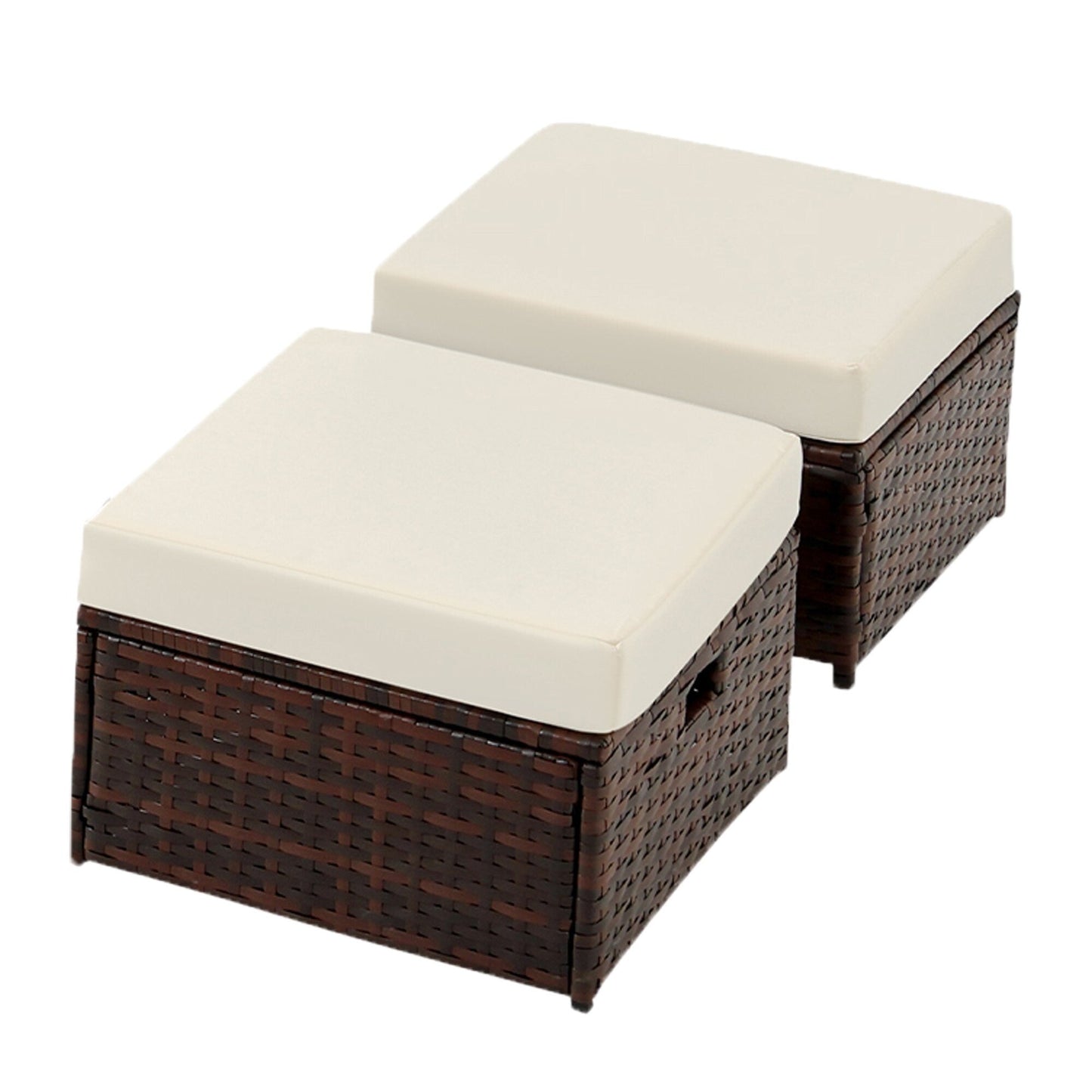 Ottomans en osier de jardin (2 pièces) - Solde