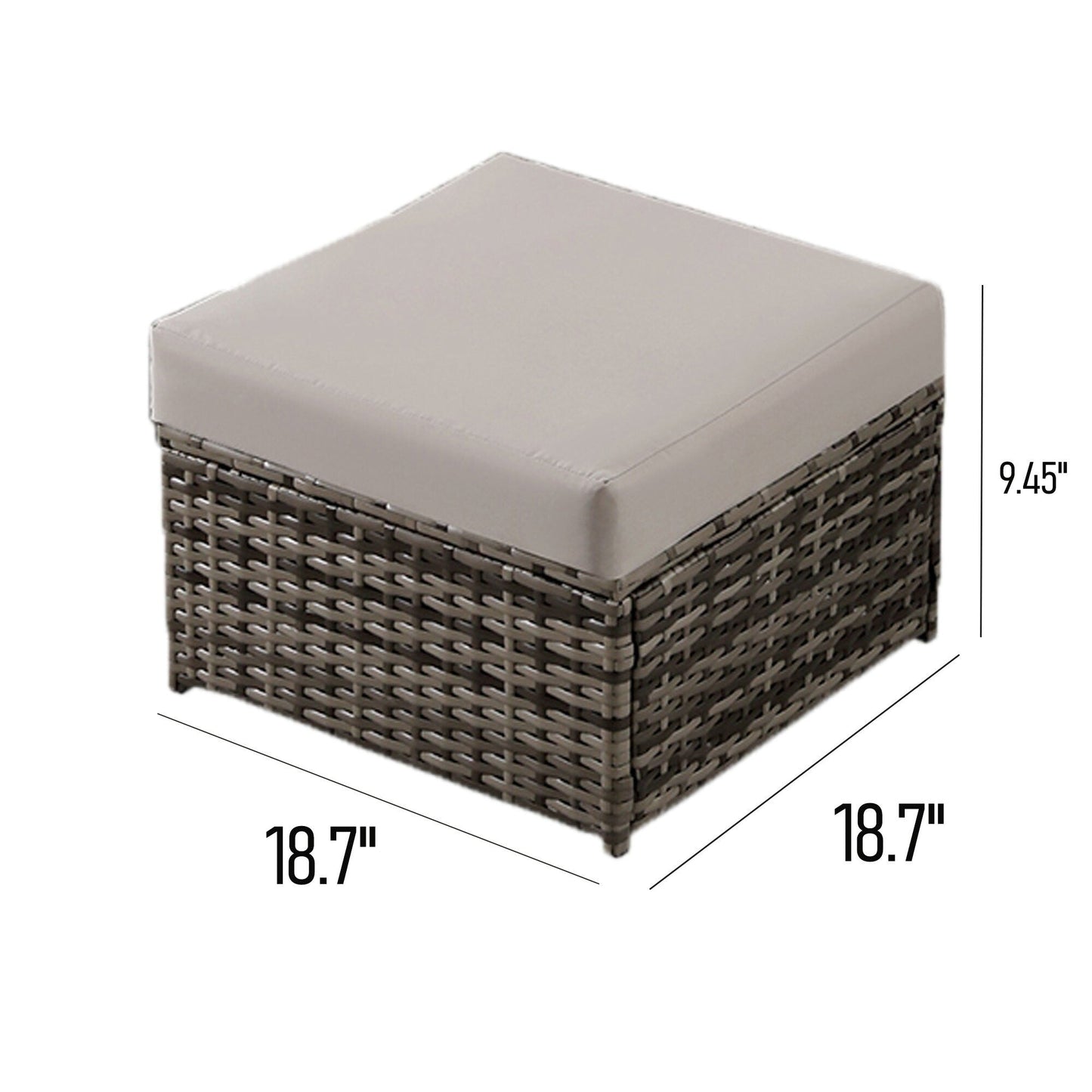 Ottomans en osier de jardin (2 pièces) - Solde