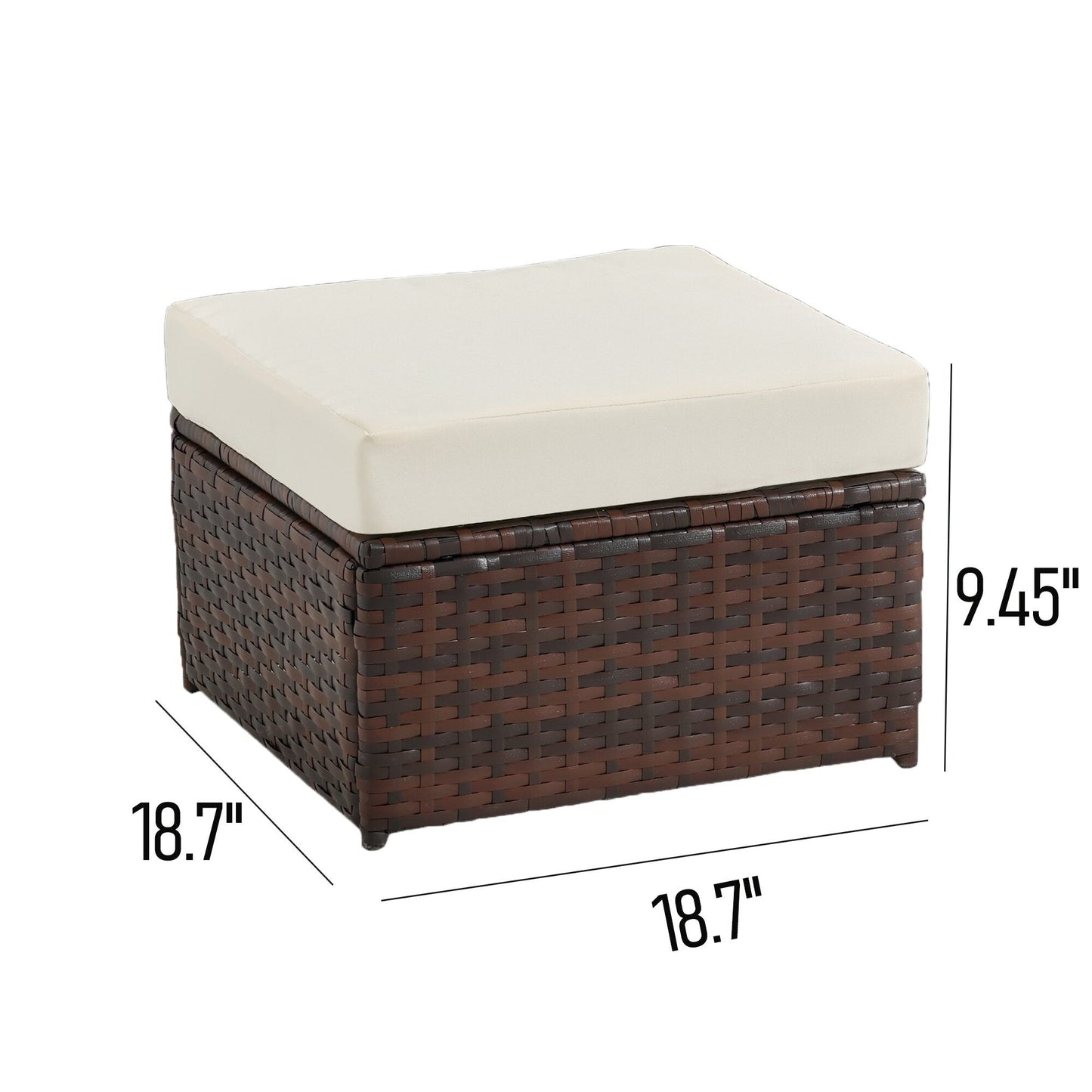 Ottomans en osier de jardin (2 pièces) - Solde