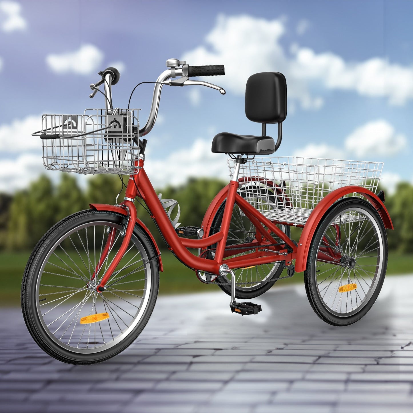 Vélos tricycle 3 roues pour adultes 26 pouces, 7 vitesses