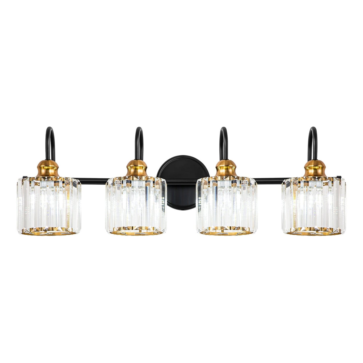 Éclairage de salle de bain moderne et élégant à 3/4 lumières, à intensité variable, avec cristaux, pour miroir.