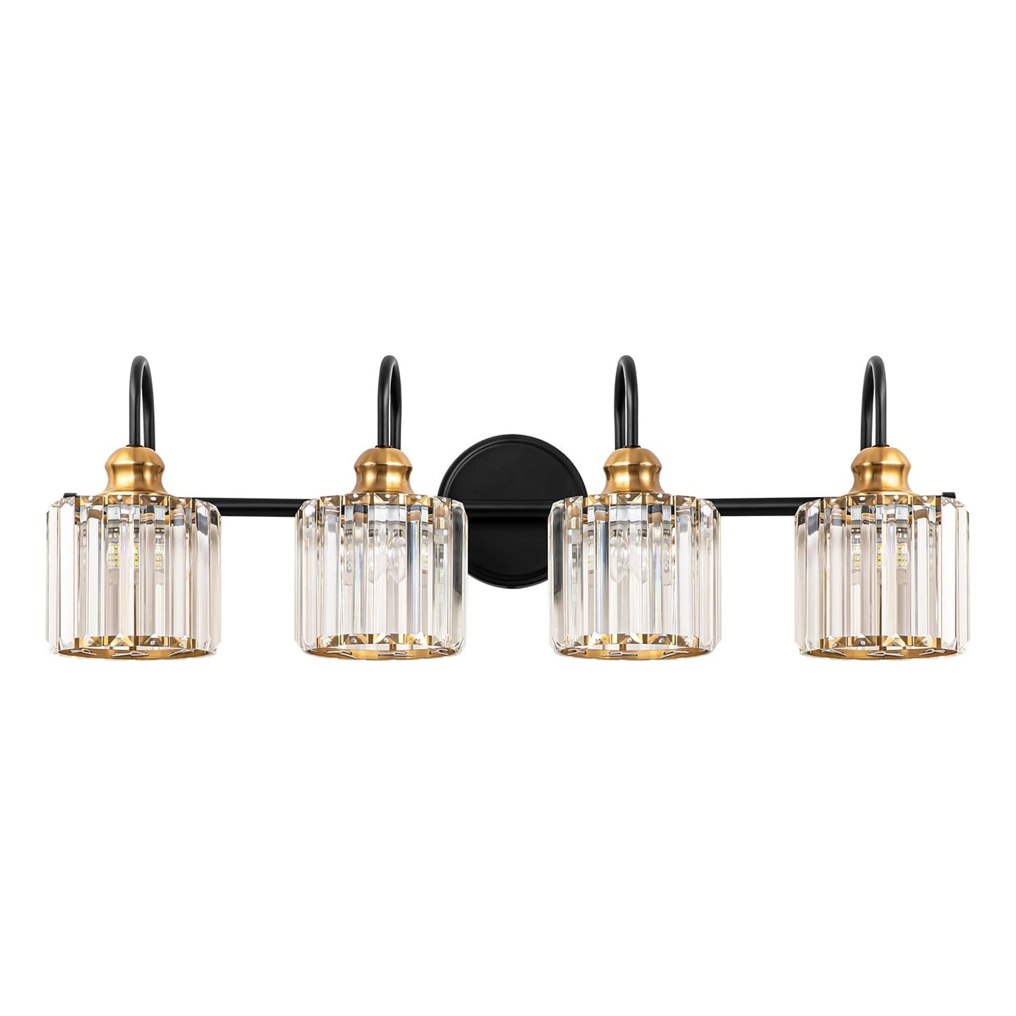 Éclairage de salle de bain moderne et élégant à 3/4 lumières, à intensité variable, avec cristaux, pour miroir.