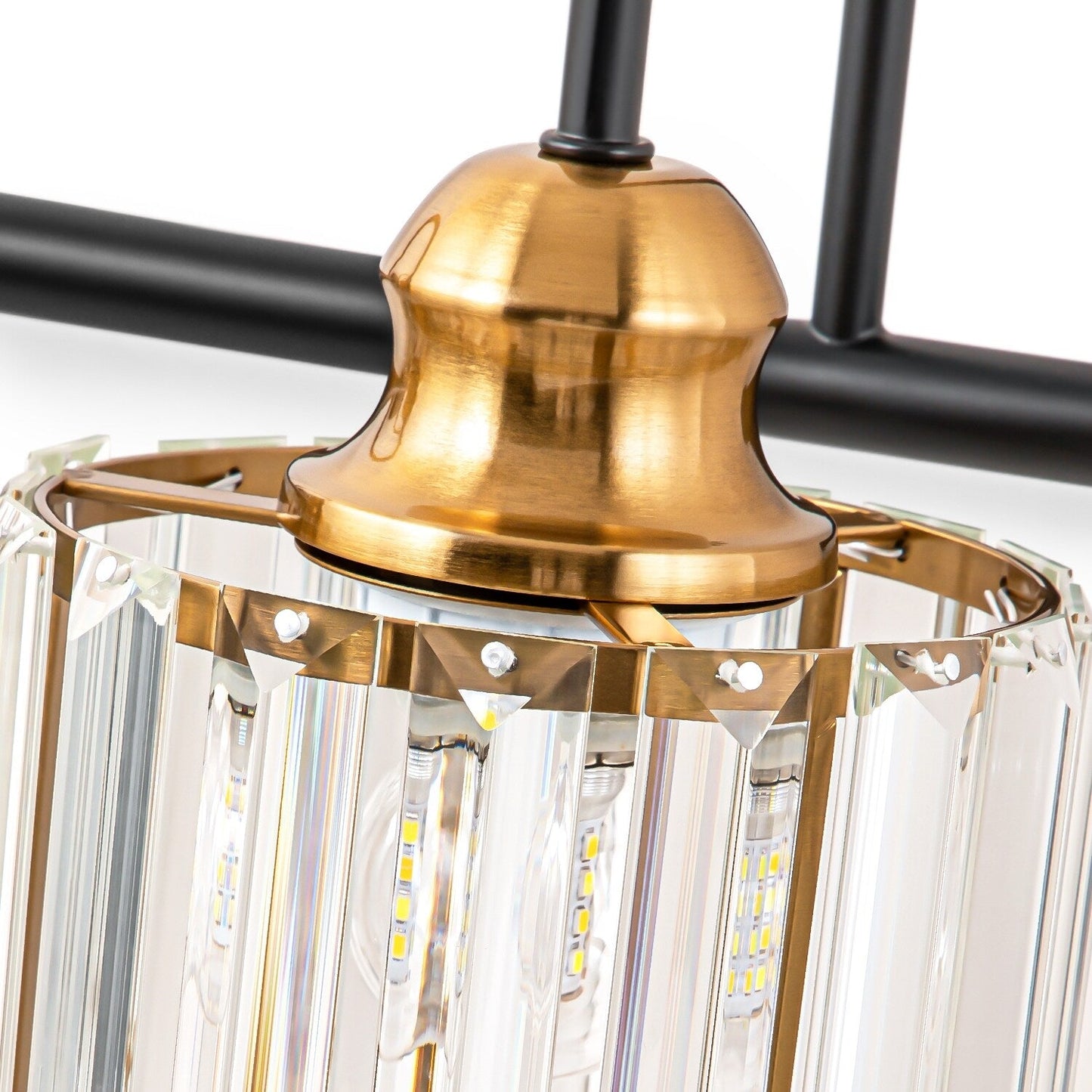 Éclairage de salle de bain moderne et élégant à 3/4 lumières, à intensité variable, avec cristaux, pour miroir.