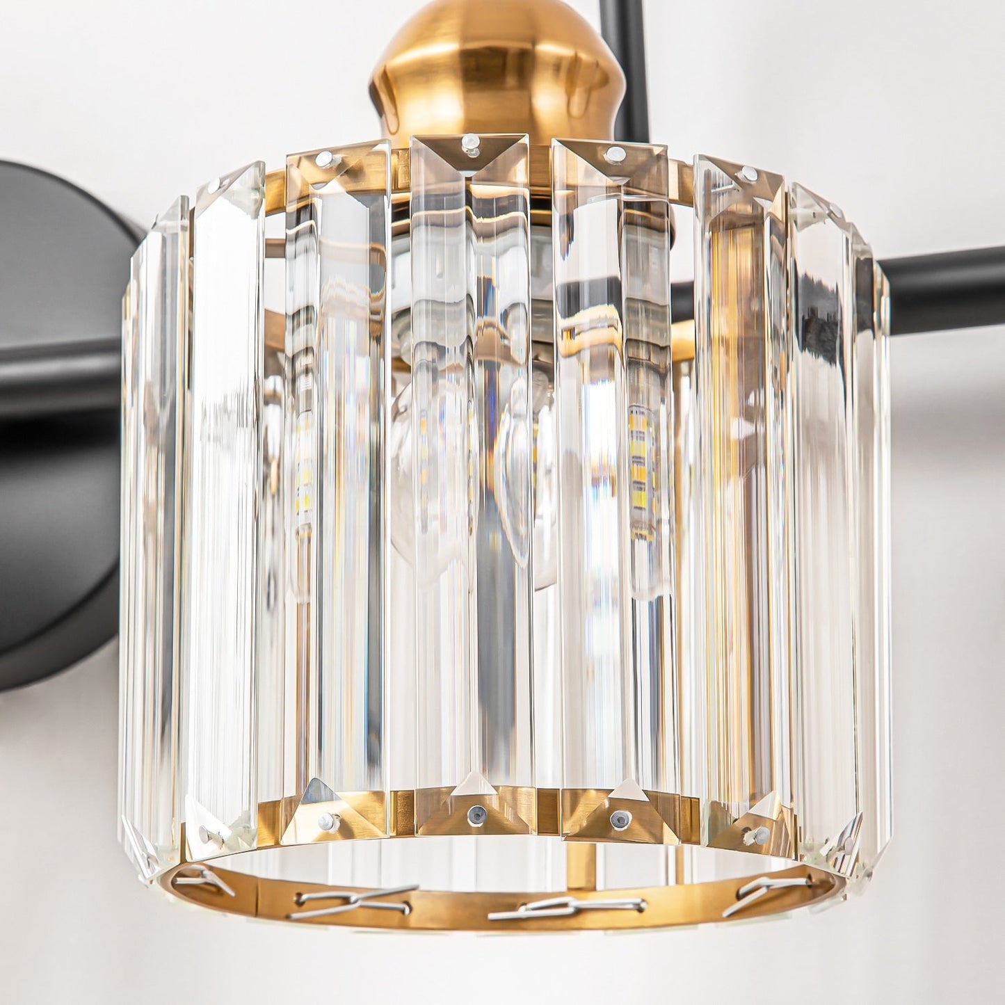 Éclairage de salle de bain moderne et élégant à 3/4 lumières, à intensité variable, avec cristaux, pour miroir.