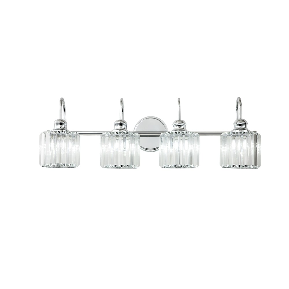 Éclairage de salle de bain moderne et élégant à 3/4 lumières, à intensité variable, avec cristaux, pour miroir.