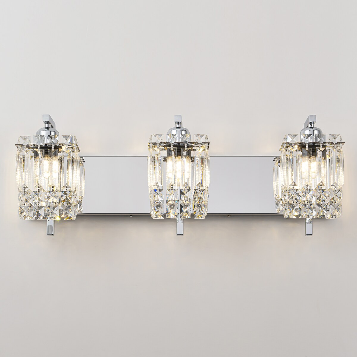 Applique murale moderne et glamour pour salle de bain, 3 lumières, cristal, pour miroir