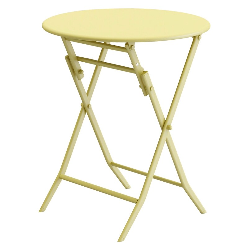 Ensemble de bistro minimaliste pour terrasse, 3 pièces, comprenant une table ronde et des chaises pliantes - Ensemble-de-bistro-pour-terrasse-3-pieces
