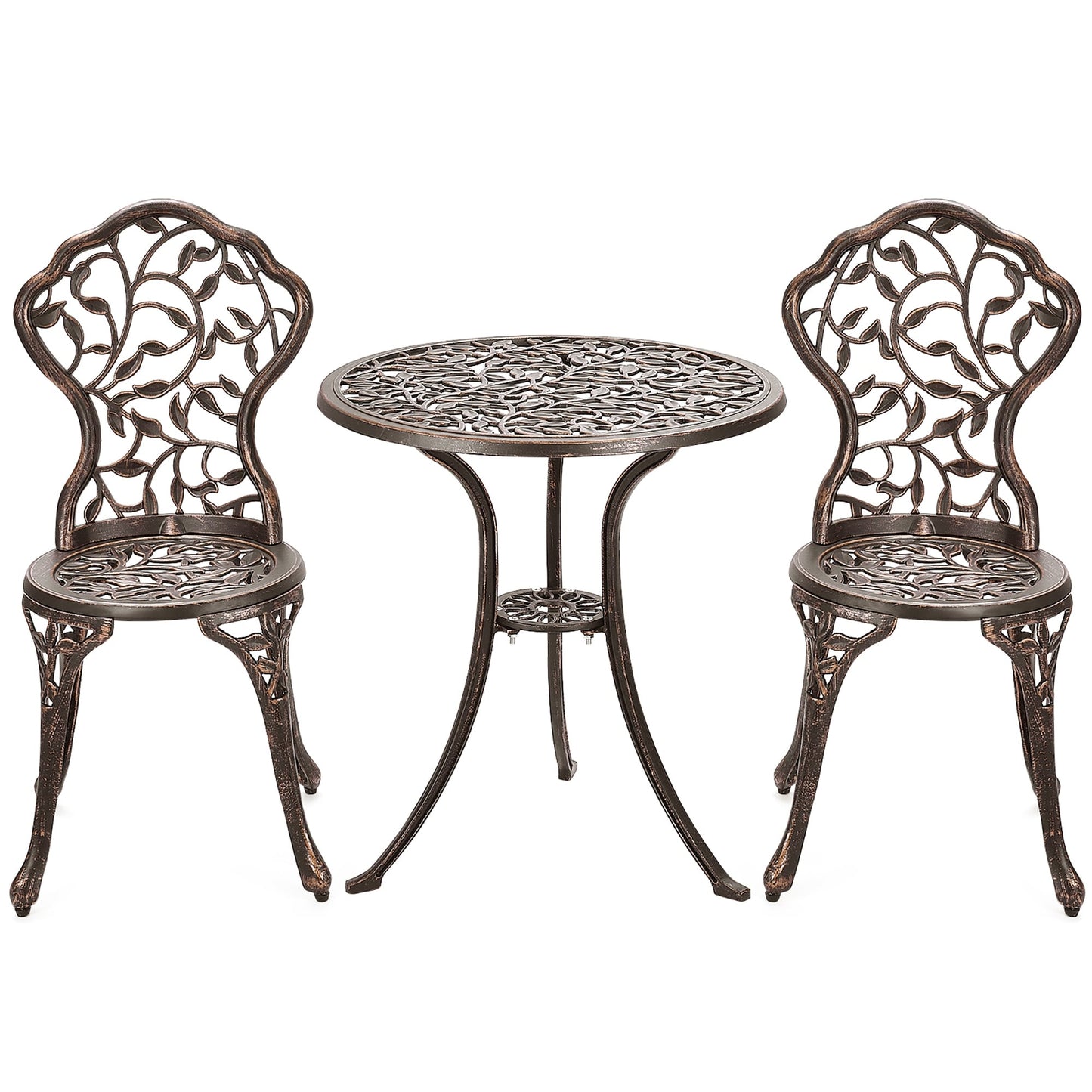 Ensemble de bistro extérieur 3 pièces, ensemble de meubles de patio, ensemble table et chaises