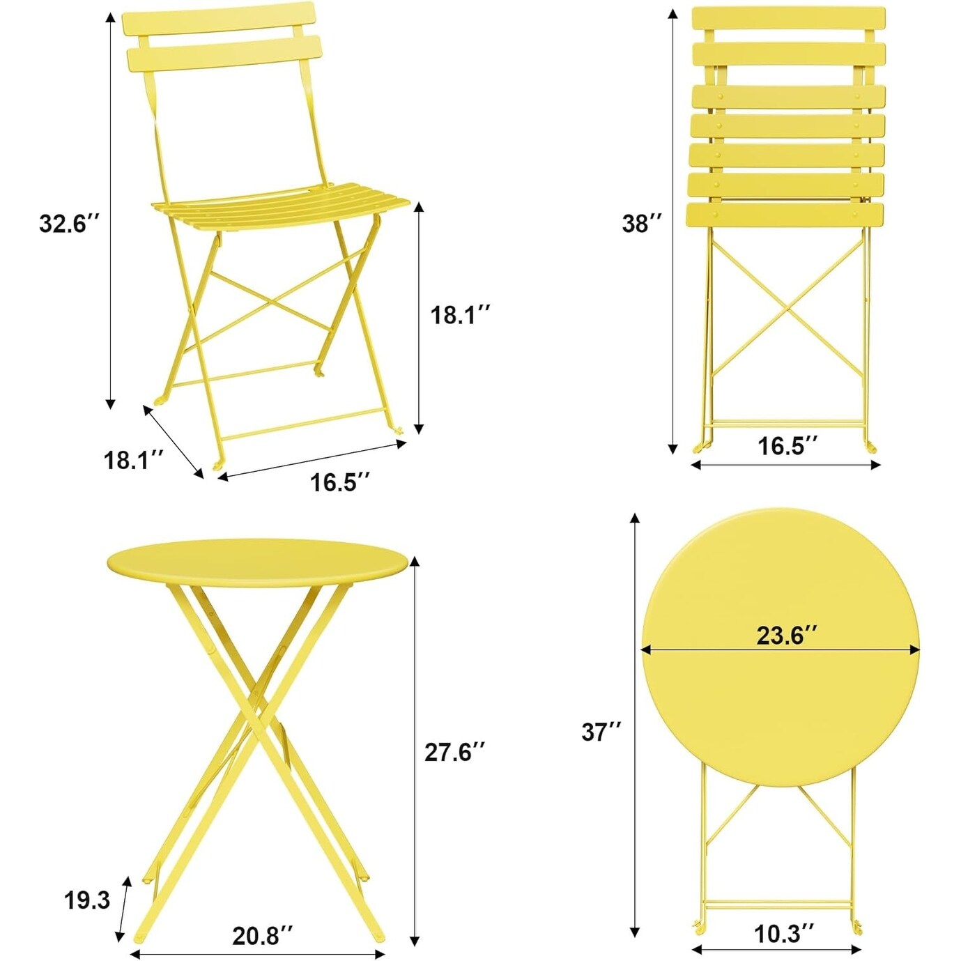 Ensembles de bistro pour terrasse en 3 pièces