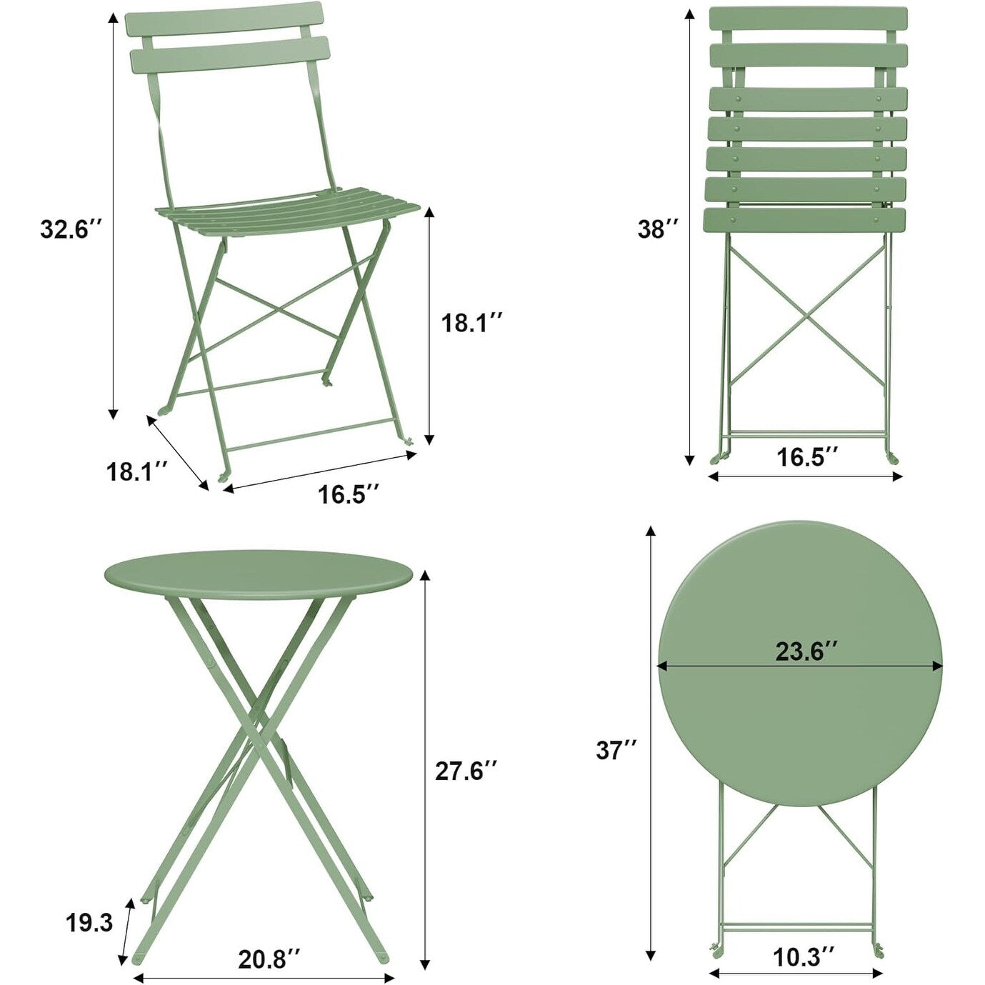 Ensembles de bistro pour terrasse en 3 pièces