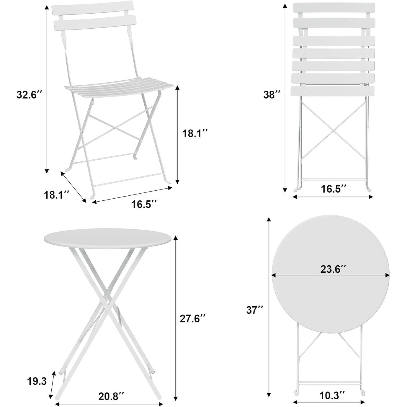 Ensembles de bistro pour terrasse en 3 pièces