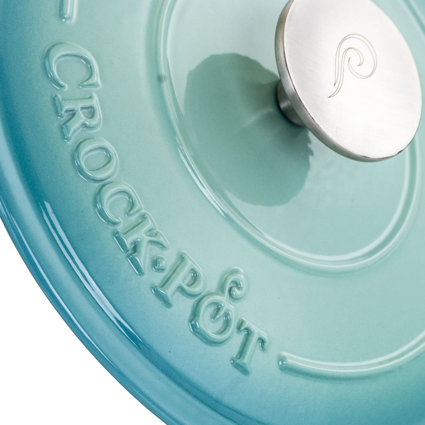 Casserole en fonte émaillée de 3 quarts de litre, couleur bleu arctique.