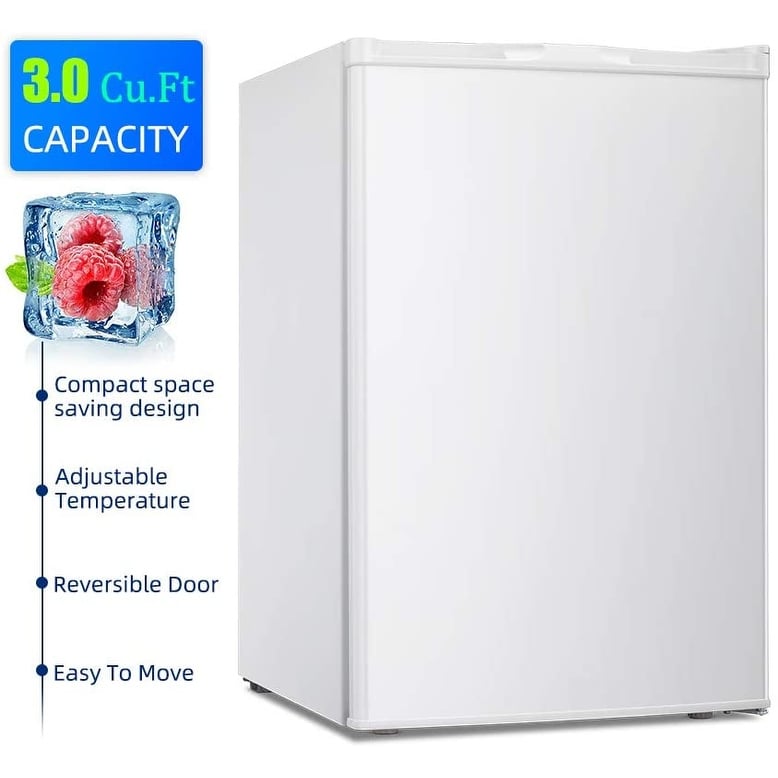Congélateur vertical compact de 3,0 pieds cubes avec porte simple réversible