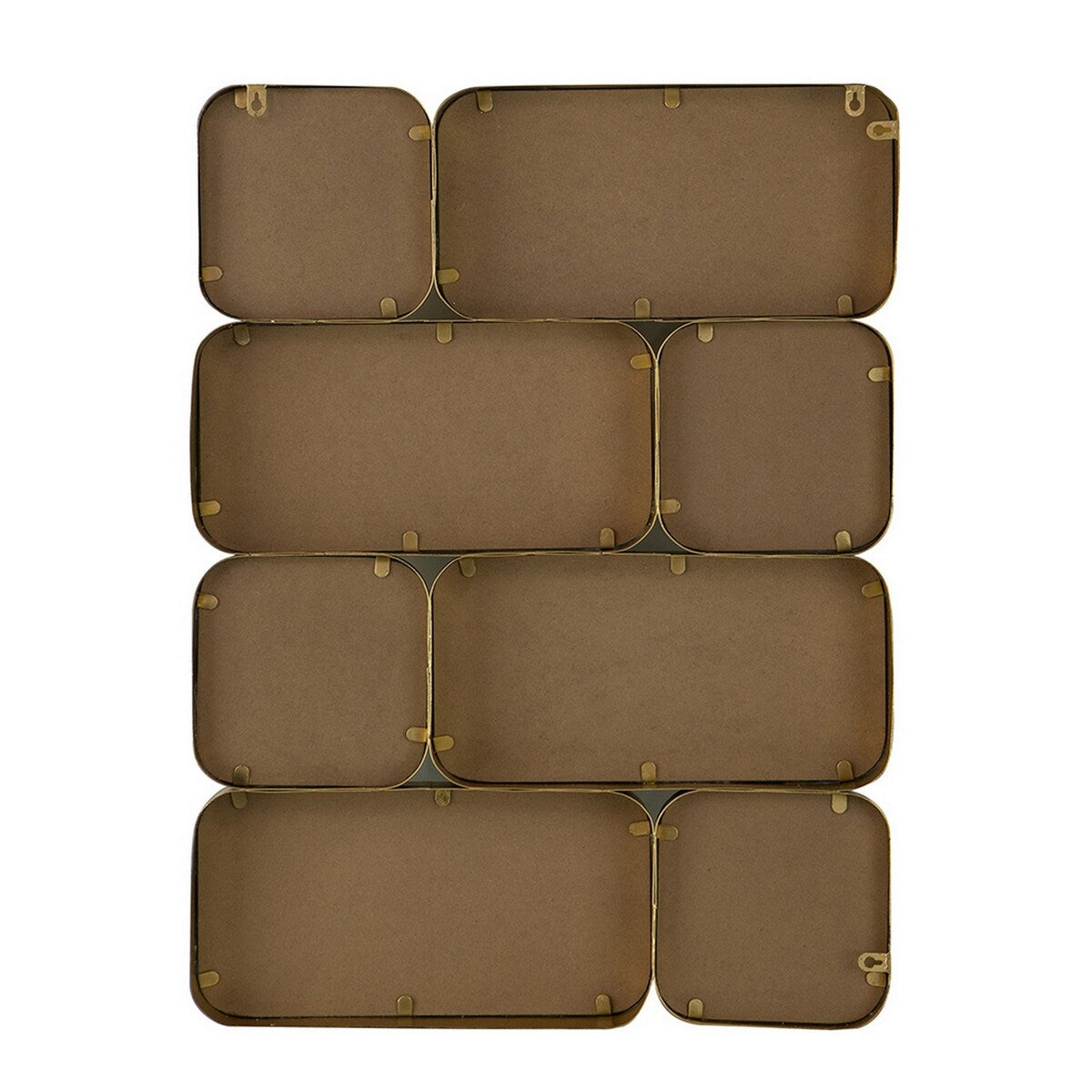 Miroir mural décoratif de luxe de 81 cm (32 pouces), avec 8 cadres incurvés en métal doré.
