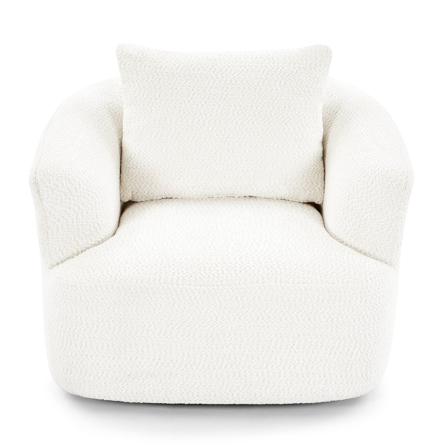 Chaise pivotante à 360°, chaise d'appoint en boucle de 38,2 pouces avec coussin décoratif, fauteuil canapé en forme de baril avec accoudoirs incurvés.