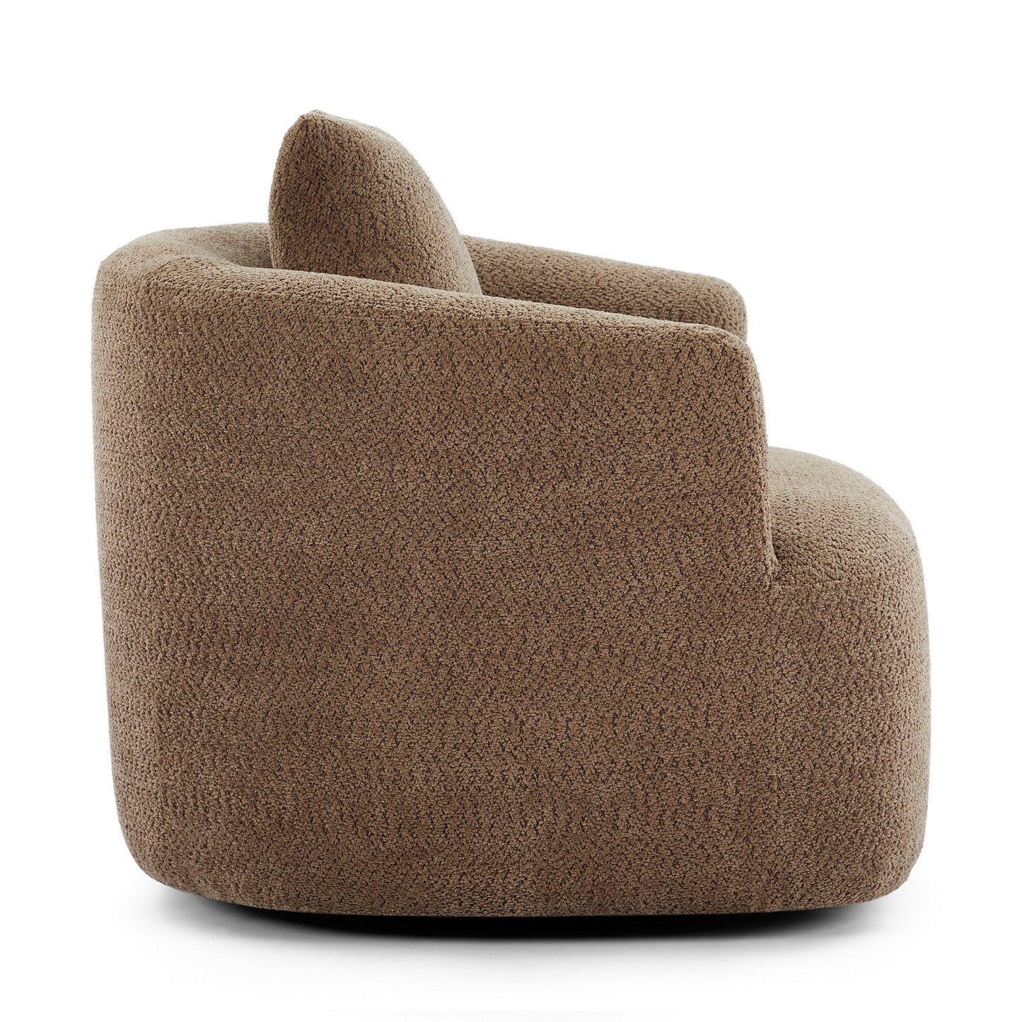 Chaise pivotante à 360°, chaise d'appoint en boucle de 38,2 pouces avec coussin décoratif, fauteuil canapé en forme de baril avec accoudoirs incurvés.