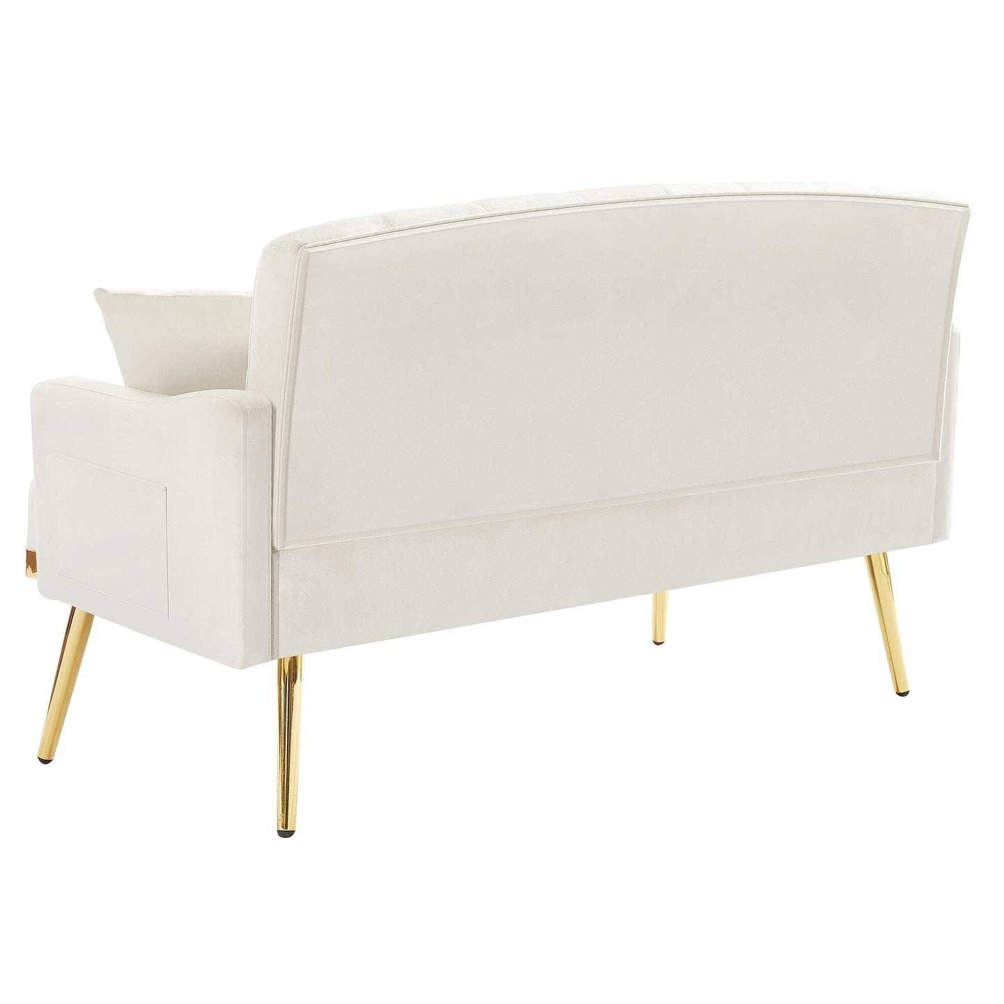 Canapé 2 places en velours 55,5 pouces avec 2 coussins, design contemporain et assemblage facile.