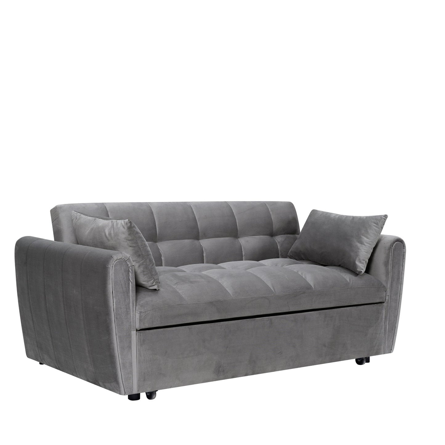 Canapé-lit convertible 3-en-1 en velours 64,96 avec dossier réglable, poche de rangement et capacité de poids de 227 kg.