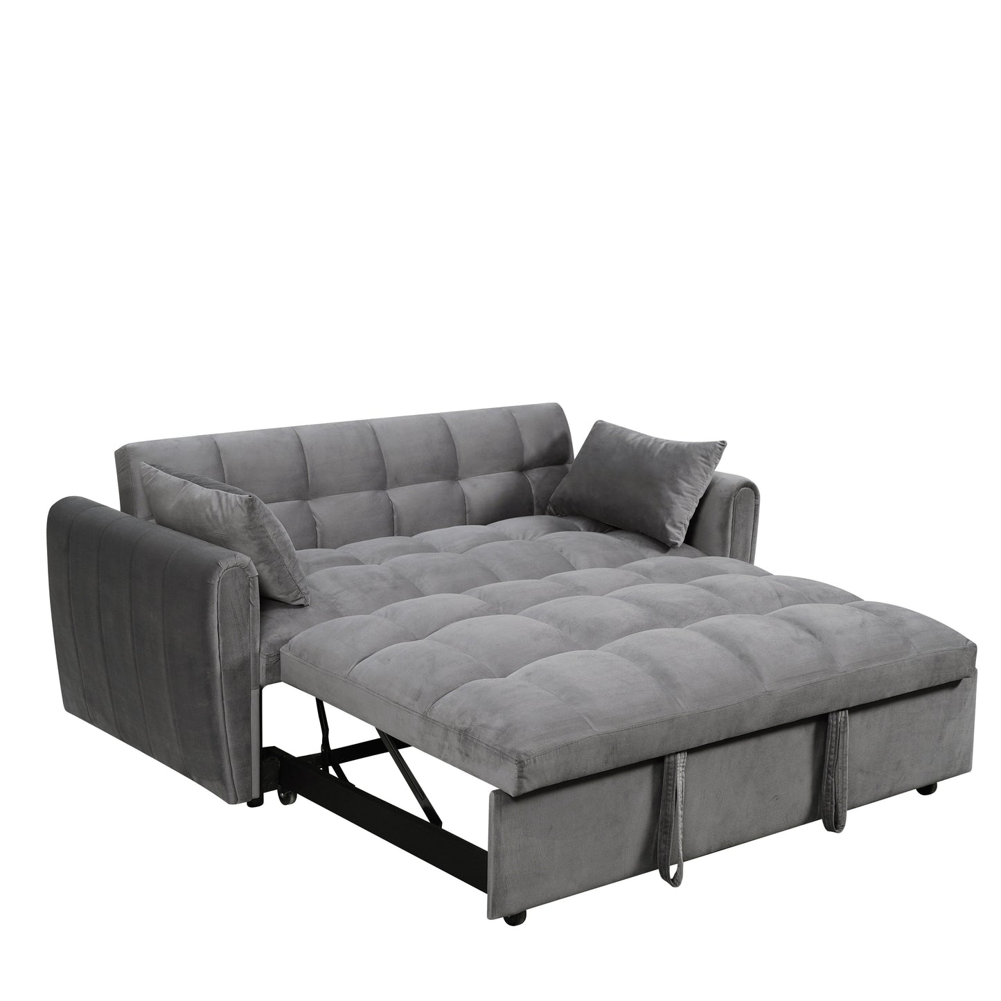 Canapé-lit convertible 3-en-1 en velours 64,96 avec dossier réglable, poche de rangement et capacité de poids de 227 kg.