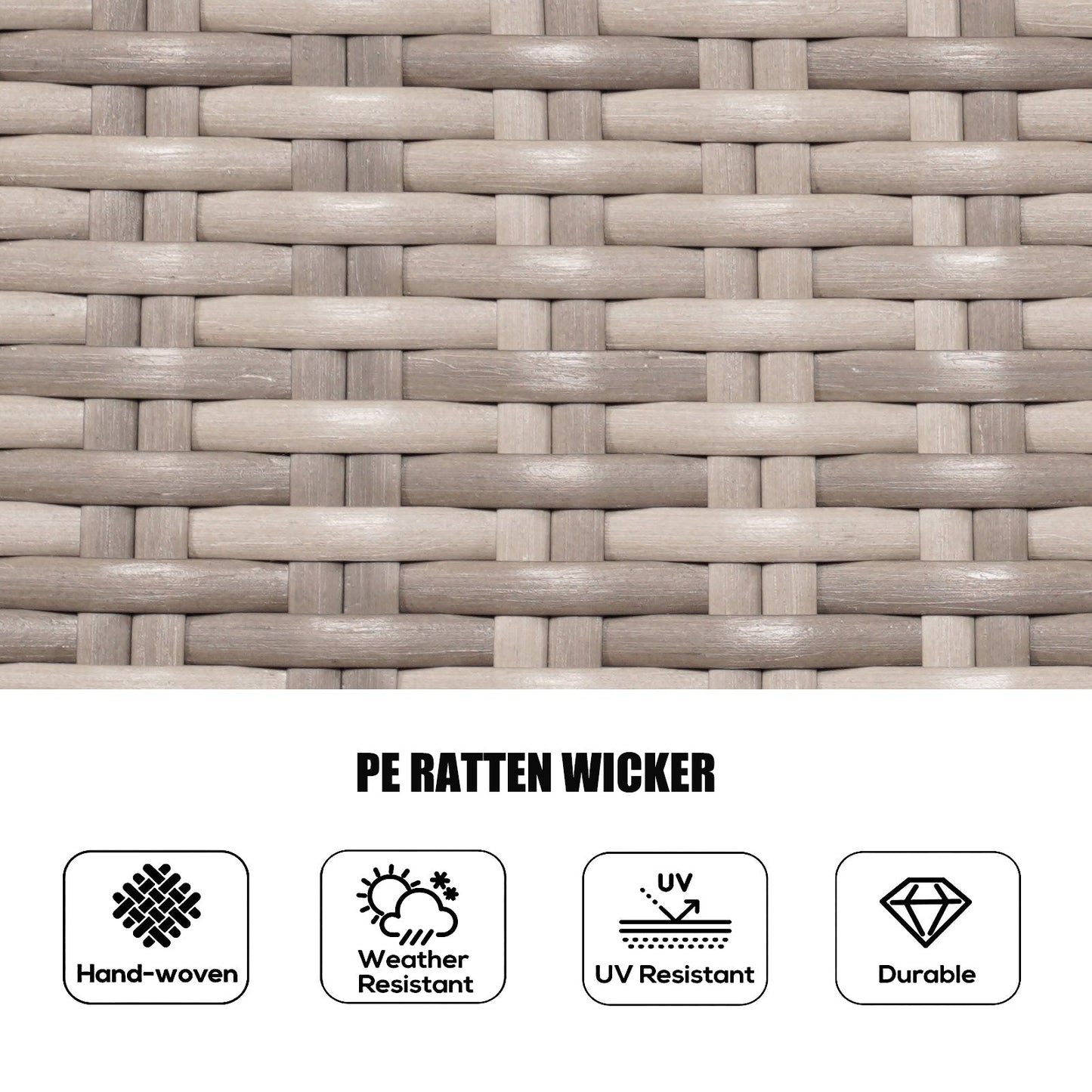 Ensemble de repas rond en rotin pour extérieur, 7 pièces, avec coussins, de Moda Furnishings