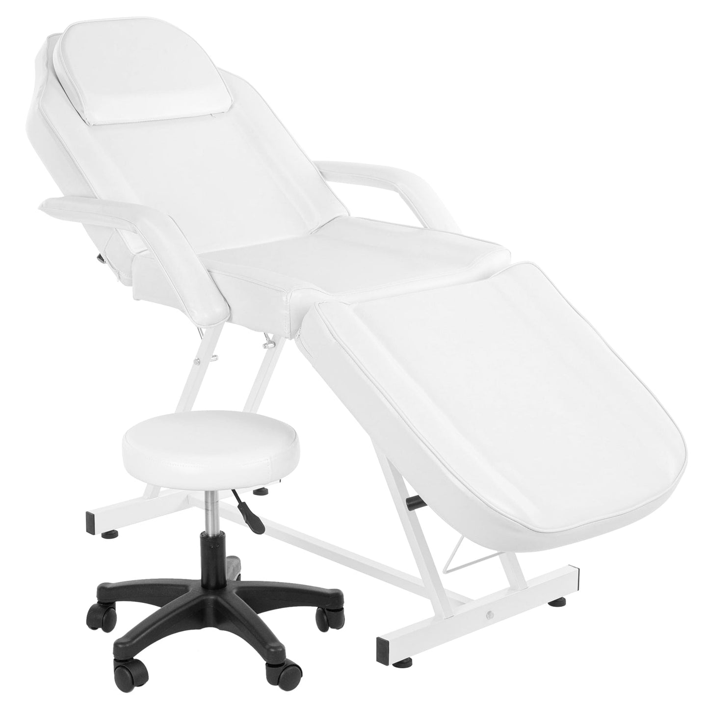 Chaise de tatouage, lit de massage, chaise de salon de beauté et spa réglable 73 avec tabouret