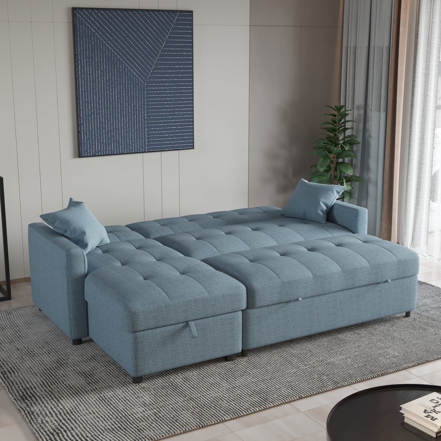 Canapé-lit et chaise longue réversibles de 208 cm de large