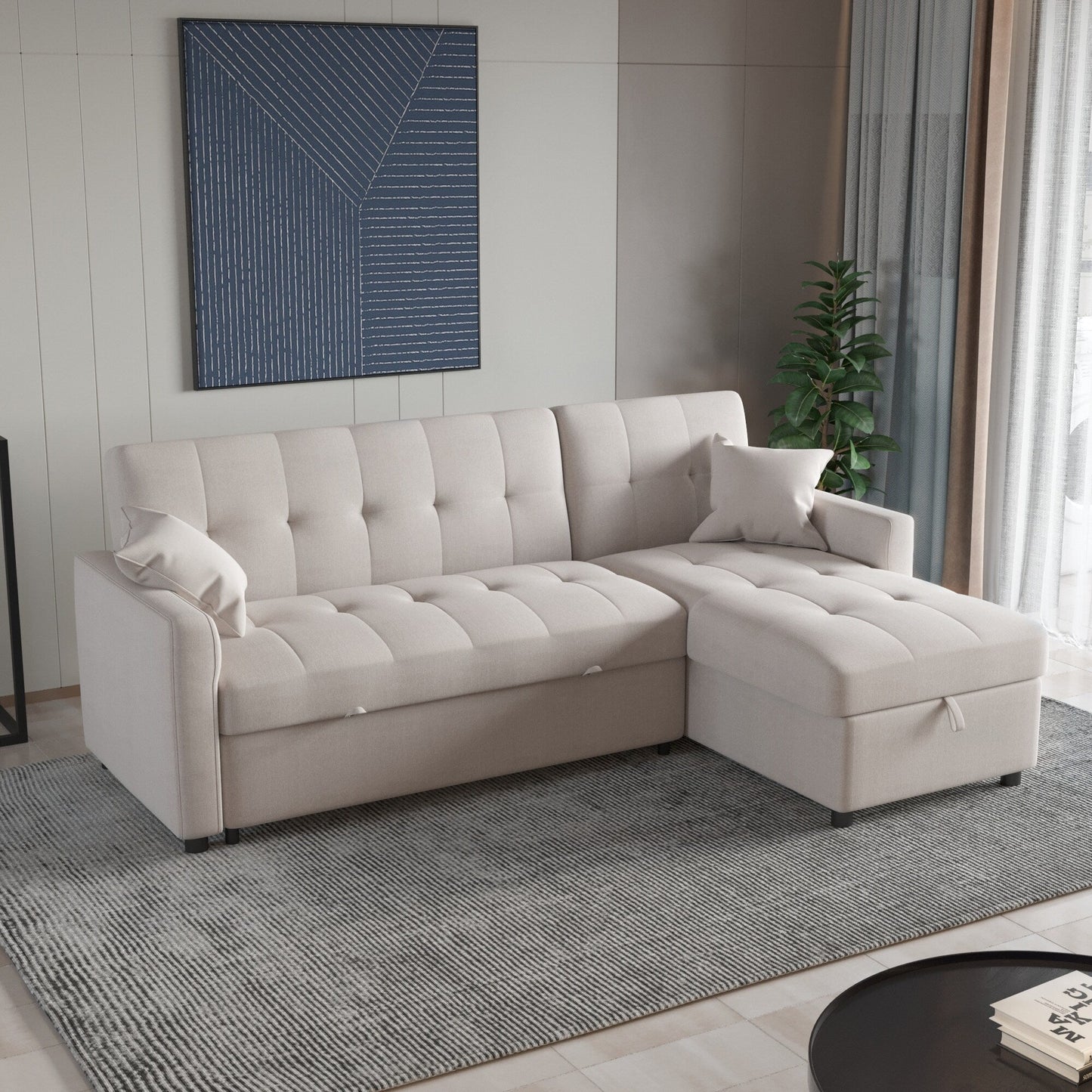 Canapé-lit et chaise longue réversibles de 208 cm de large