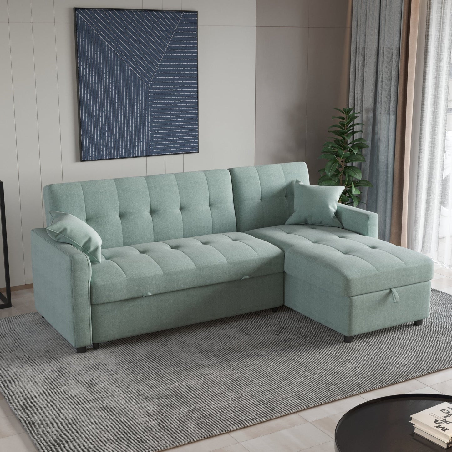Canapé-lit et chaise longue réversibles de 208 cm de large