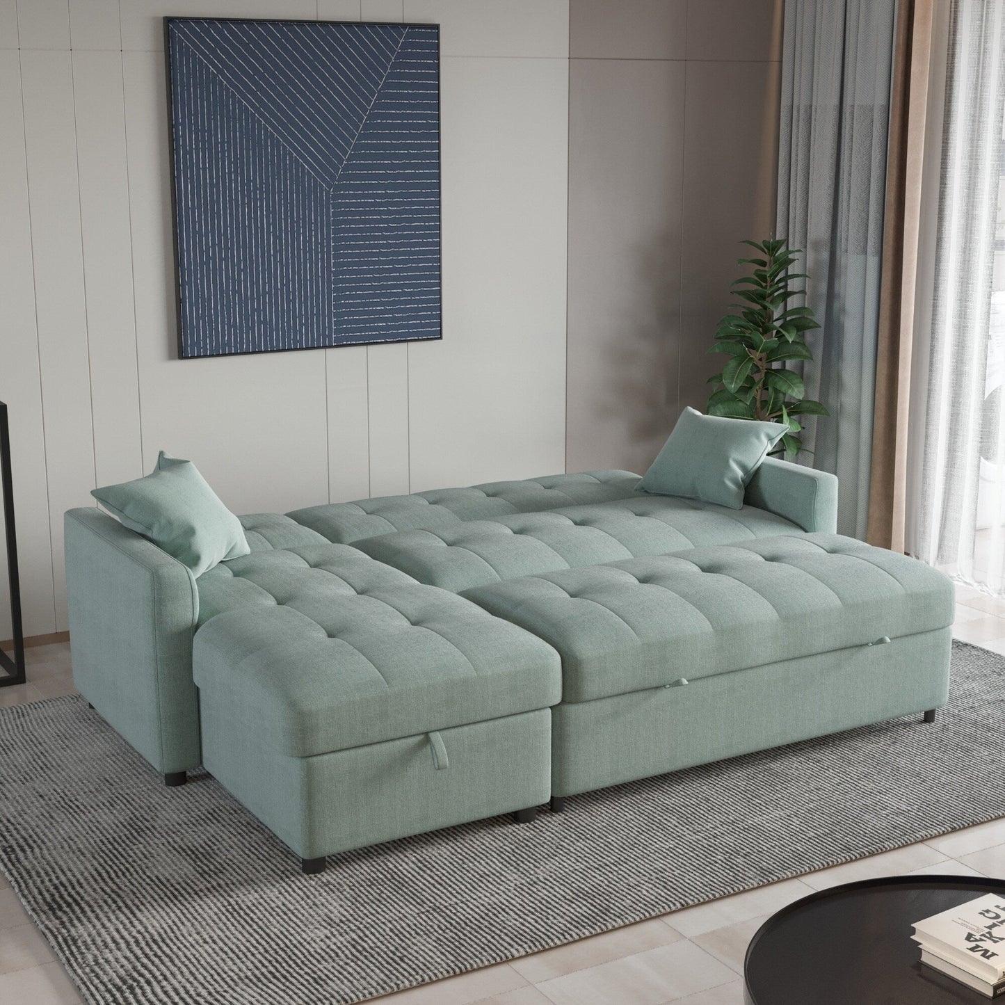 Canapé-lit et chaise longue réversibles de 208 cm de large