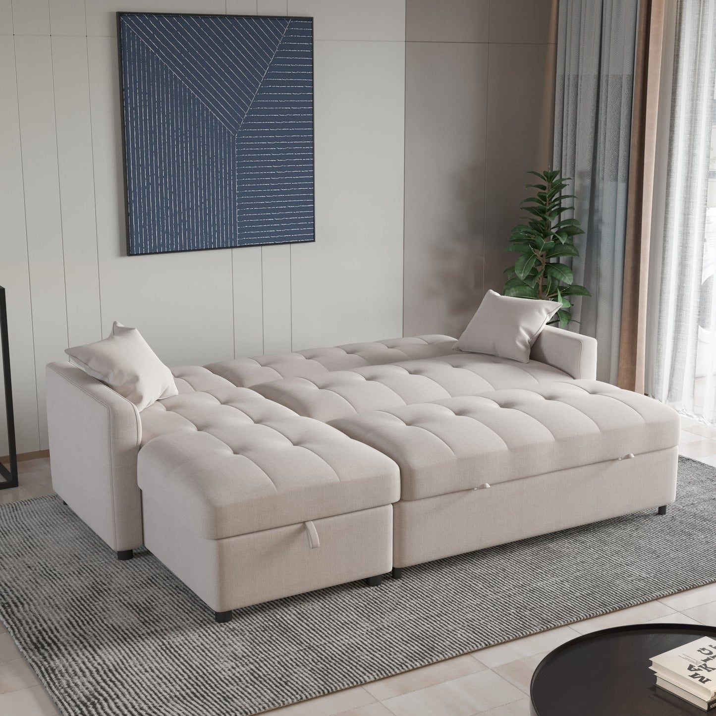 Canapé-lit et chaise longue réversibles de 208 cm de large