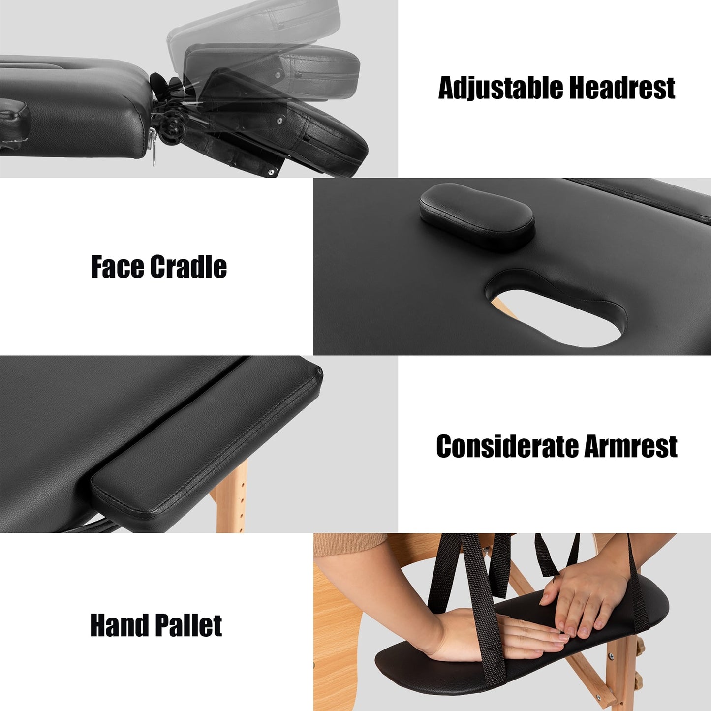 Table de massage portable 84''L, lit de spa facial réglable, pour tatouage, avec sac de transport.
