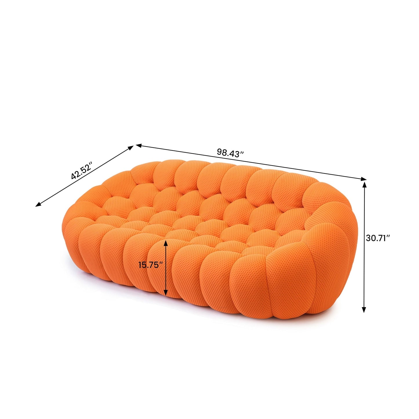 Canapé moderne à bulles de 250 cm (98,43 pouces) en forme de nid d'abeille 3D, canapé paresseux.