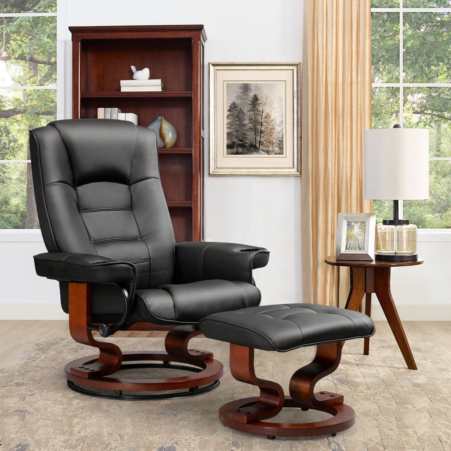 Fauteuil inclinable AVAWING avec pied repose-pieds pivotant