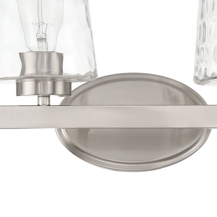 Applique murale de salle de bain à 6 lumières LED, style moderne du milieu du siècle, avec verre artistique et fonction de gradation - 51 pouces