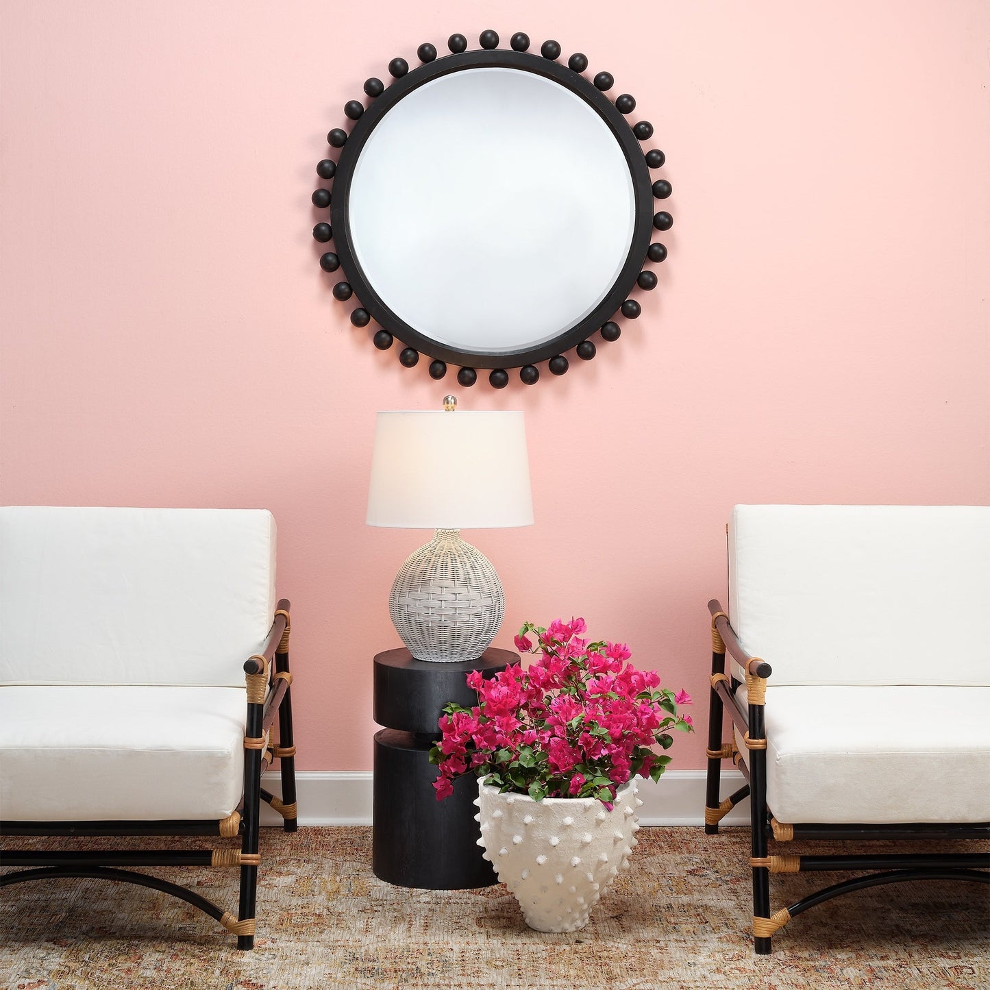 Alden Décor Miroir rond en bois Orion, naturel
