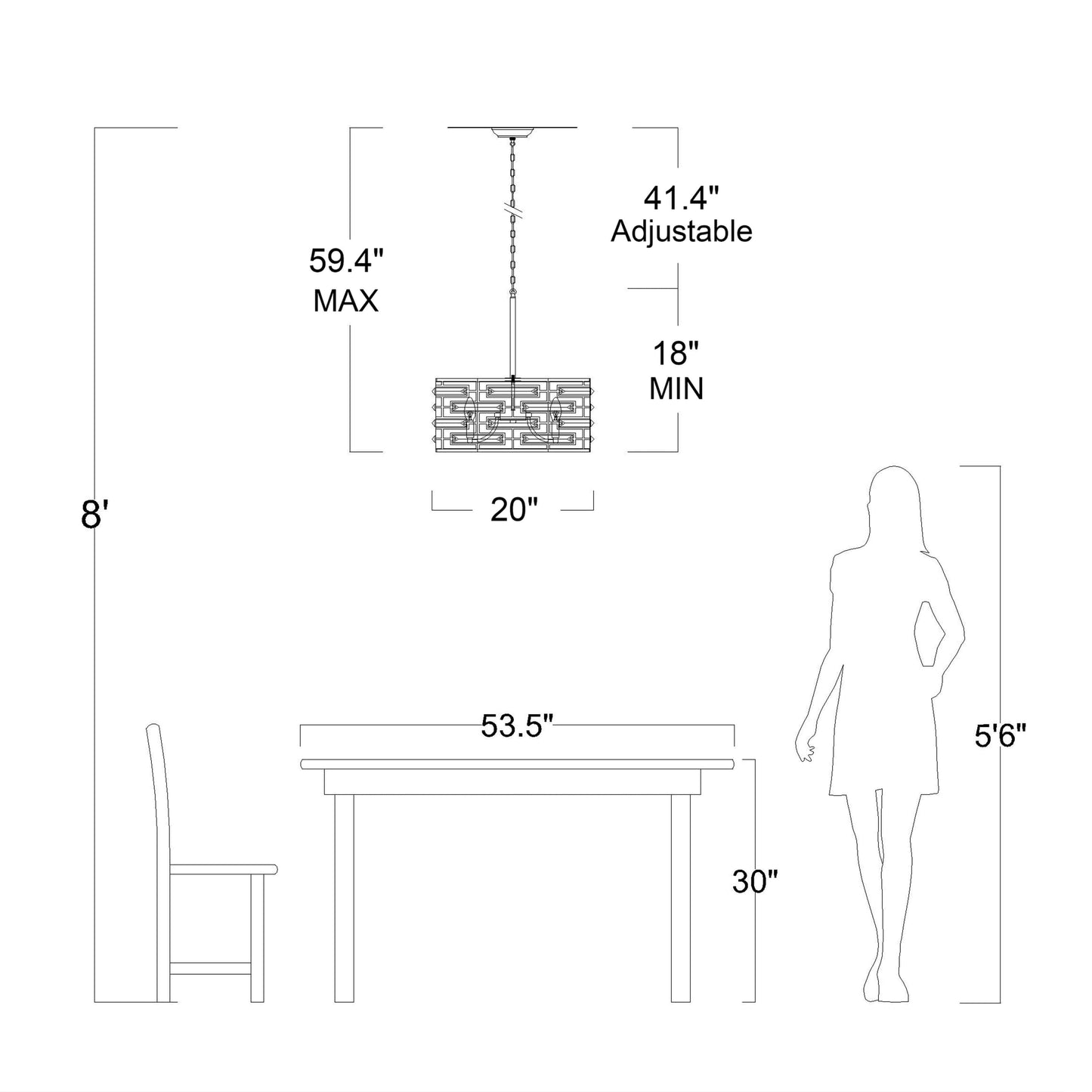 Suspension Anita avec abat-jour tambour et prismes en verre transparent