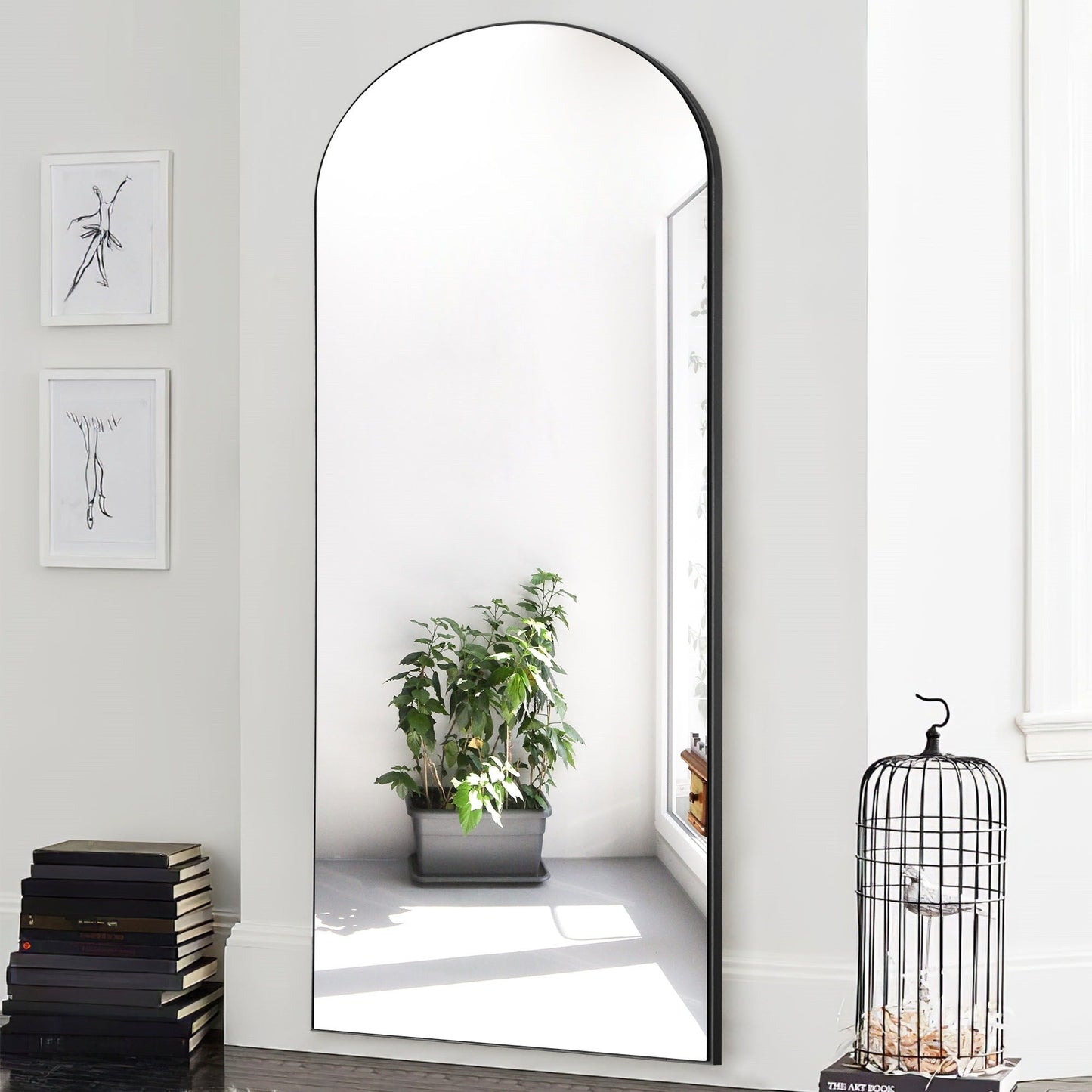 Grand miroir moderne à arche