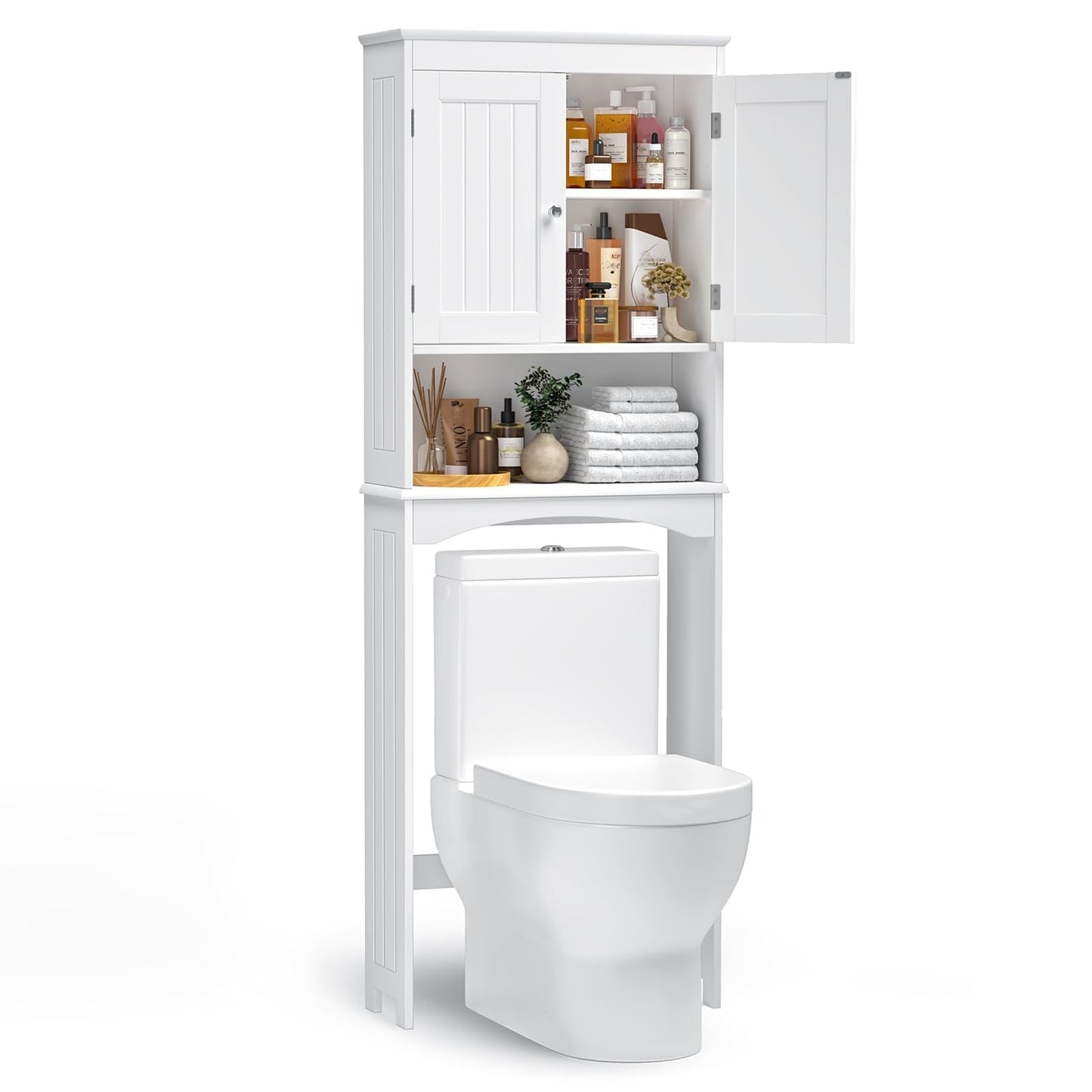 Meuble de rangement pour salle de bain, meuble de rangement pour WC, étagère de salle de bain au-dessus des toilettes, gain de place pour WC