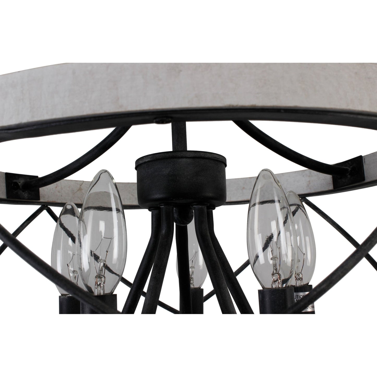 Bella Depot Lustre en bois rustique à 5 lumières, éclairage à intensité variable, luminaire suspendu de style farmhouse réglable de 15,7 pouces pour îlot de cuisine