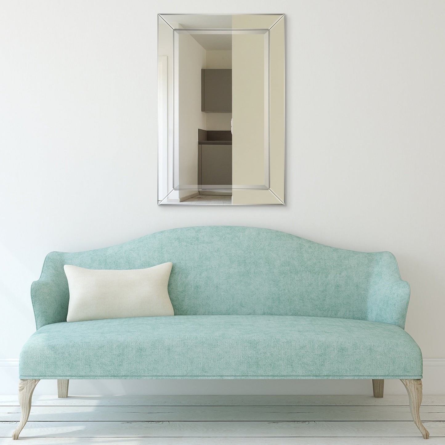 Miroir rectangulaire biseauté transparent haute définition à monter au mur pour salle de bain, meuble-lavabo, chambre à coucher, 3 tailles