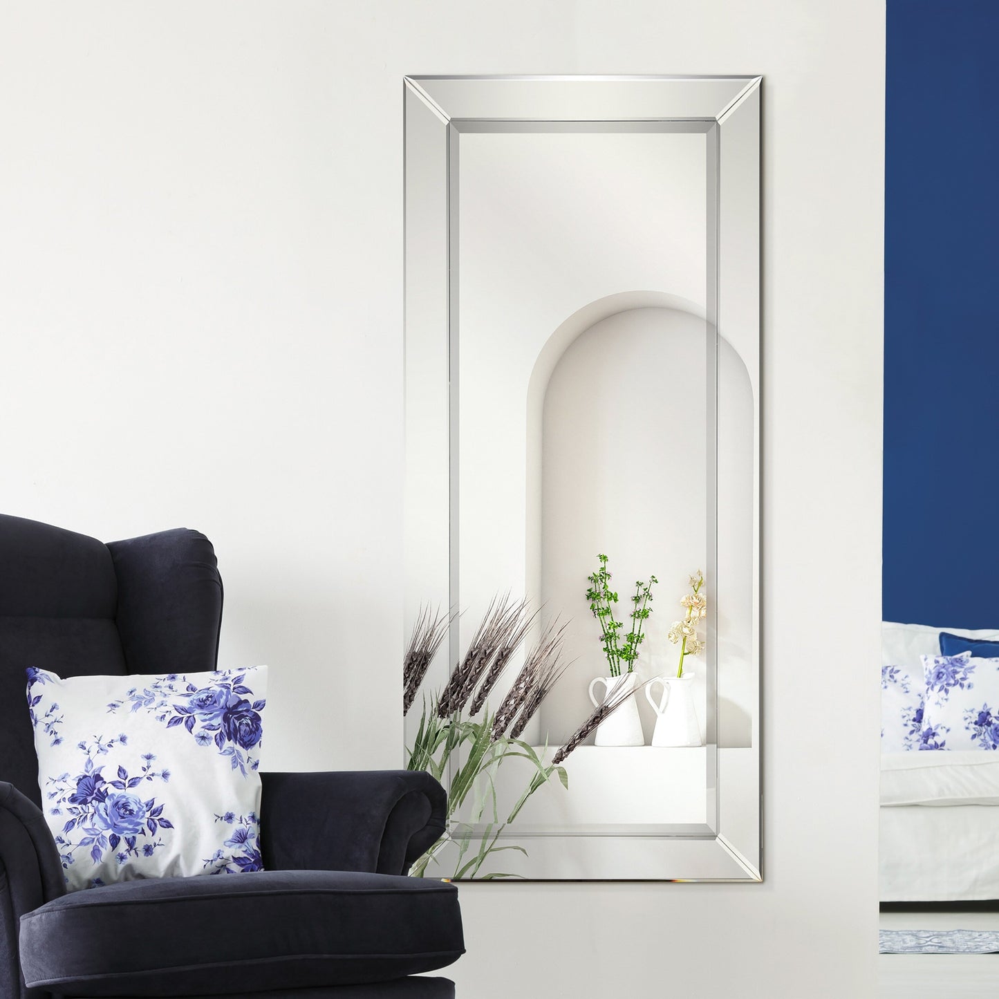 Miroir rectangulaire biseauté transparent haute définition à monter au mur pour salle de bain, meuble-lavabo, chambre à coucher, 3 tailles