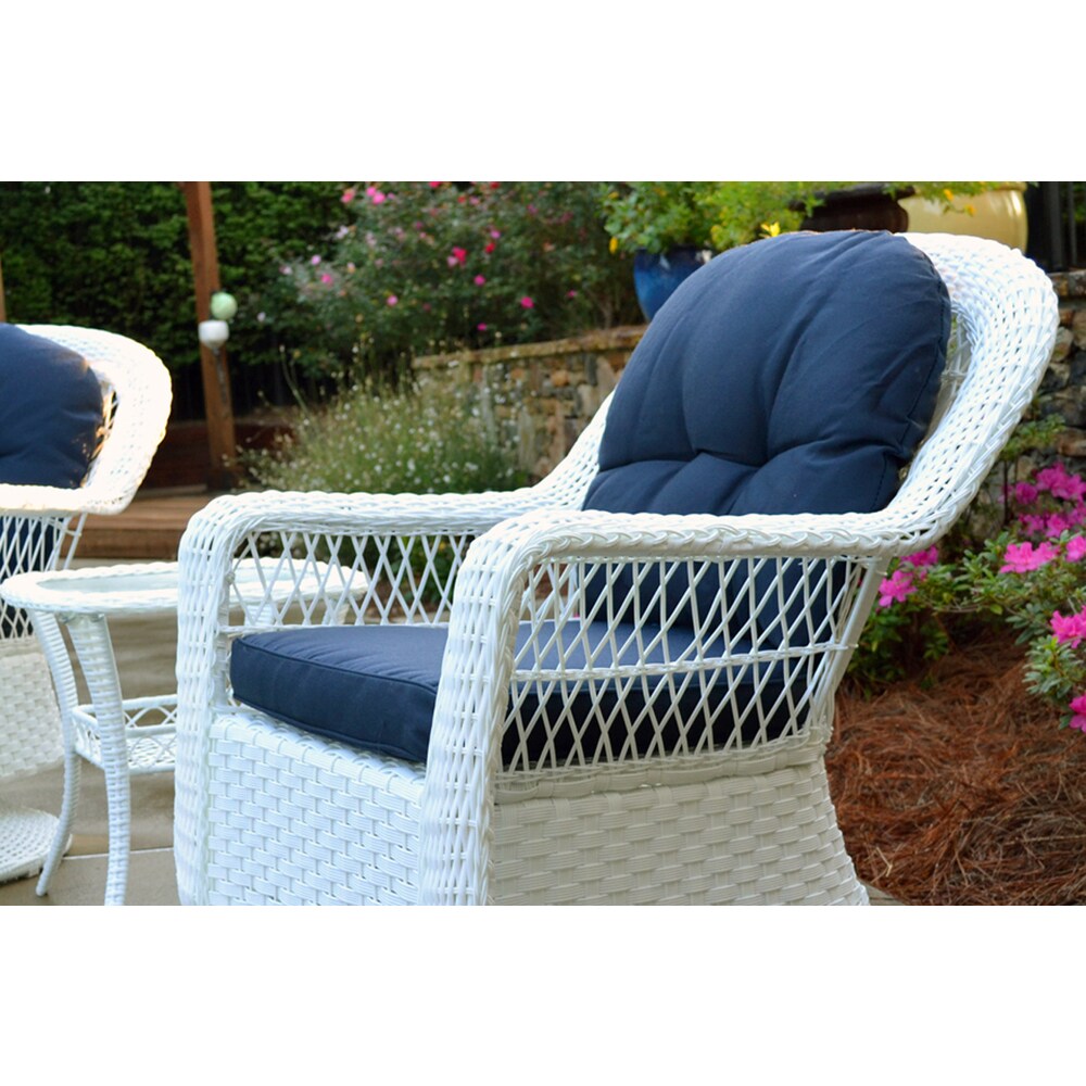 Ensemble de jardin en rotin blanc pour extérieur Biloxi, avec balançoire pivotante (3 pièces)