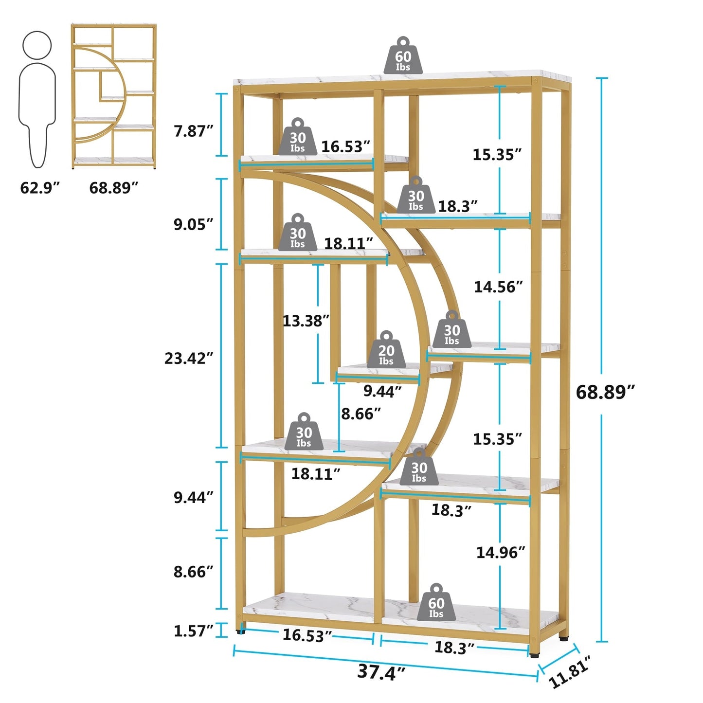 Étagère à livres 5 niveaux, style industriel, pour chambre à coucher, salon, bureau à domicile