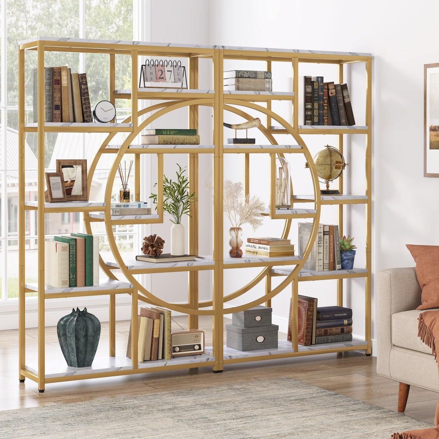 Étagère à livres 5 niveaux, style industriel, pour chambre à coucher, salon, bureau à domicile