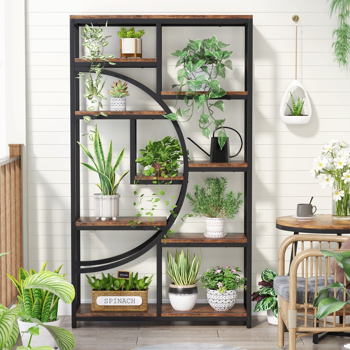 Étagère à livres 5 niveaux, style industriel, pour chambre à coucher, salon, bureau à domicile