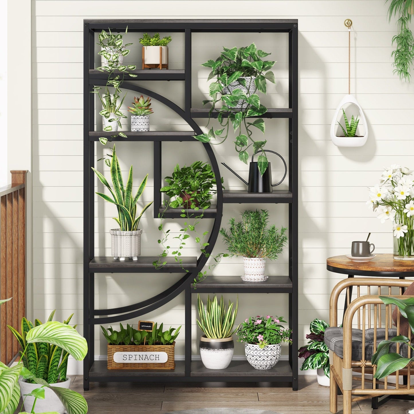 Étagère à livres 5 niveaux, style industriel, pour chambre à coucher, salon, bureau à domicile
