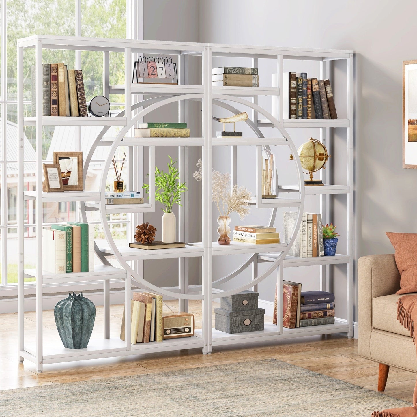 Étagère à livres 5 niveaux, style industriel, pour chambre à coucher, salon, bureau à domicile